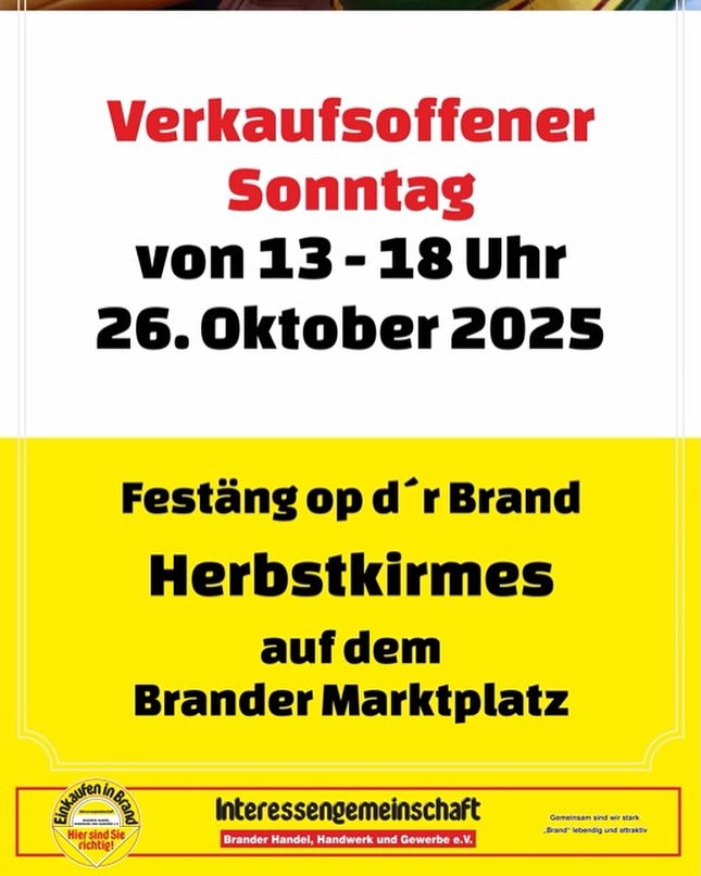 Wir freuen uns auf Sie.. offener Sonntag am 26.10.2025 von 13 bis 18 Uhr #aachenbrand #aachen #offenersonntag #sonntags #tollemitarbeiter #motivation #herbst #deutschland #eifel #stolberg #würselen #eschweiler